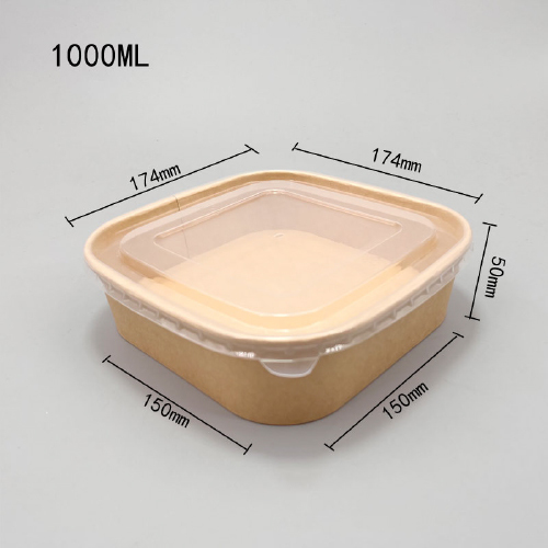 Contenitore Quadrado Kraft microonde con operchio 1000ML