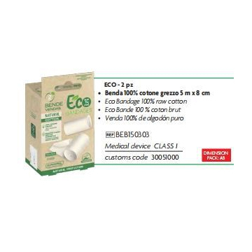 ECO BENDE 100% COTONE GREZZO   2 pezzi formato 5m x 8cm