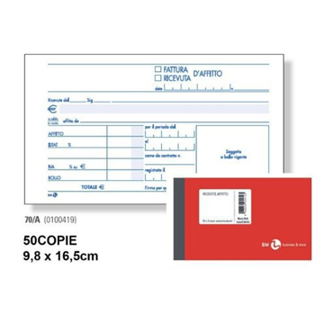 Blocco ricevuta affitto 2copie 70/A