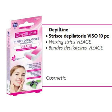 DEPILAZIONE Strisce Viso Pelli Normali  10 Pezzi   con  Cera d'Api + Olio di Argan