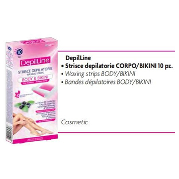 DEPILAZIONE Strisce Corpo Pelli Normali 10 Pezzi  con  Cera d'Api + Olio di Argan