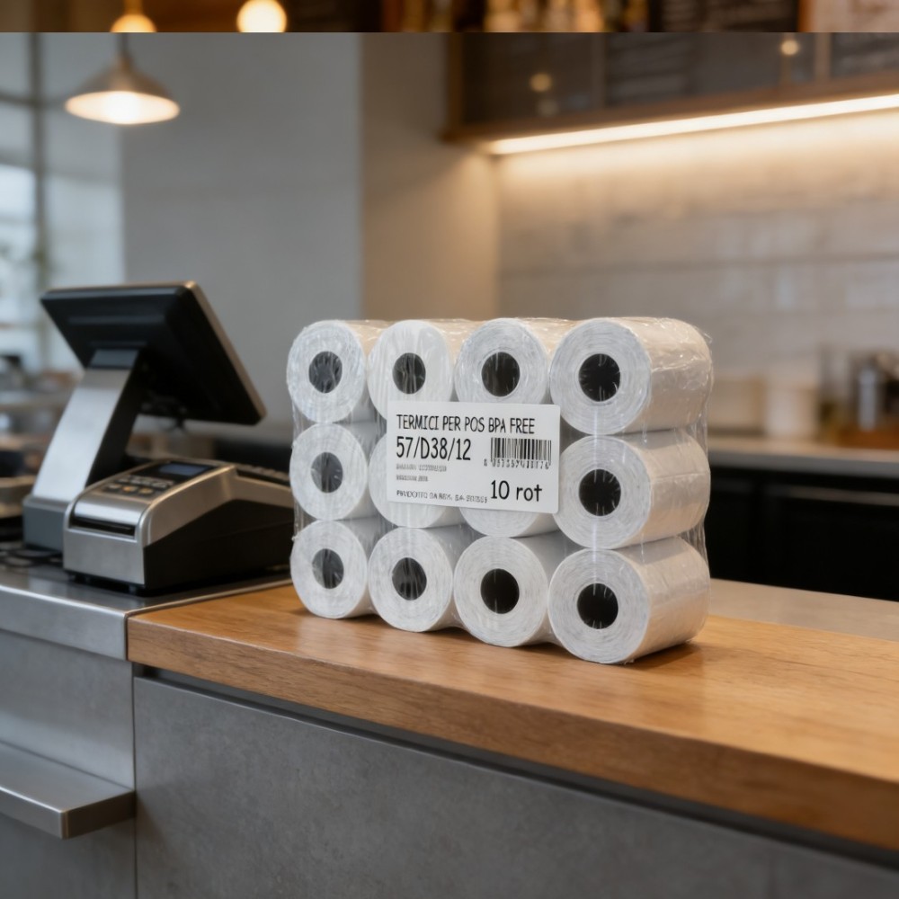 10 ROTOLI TERMICI PER POS 57X18