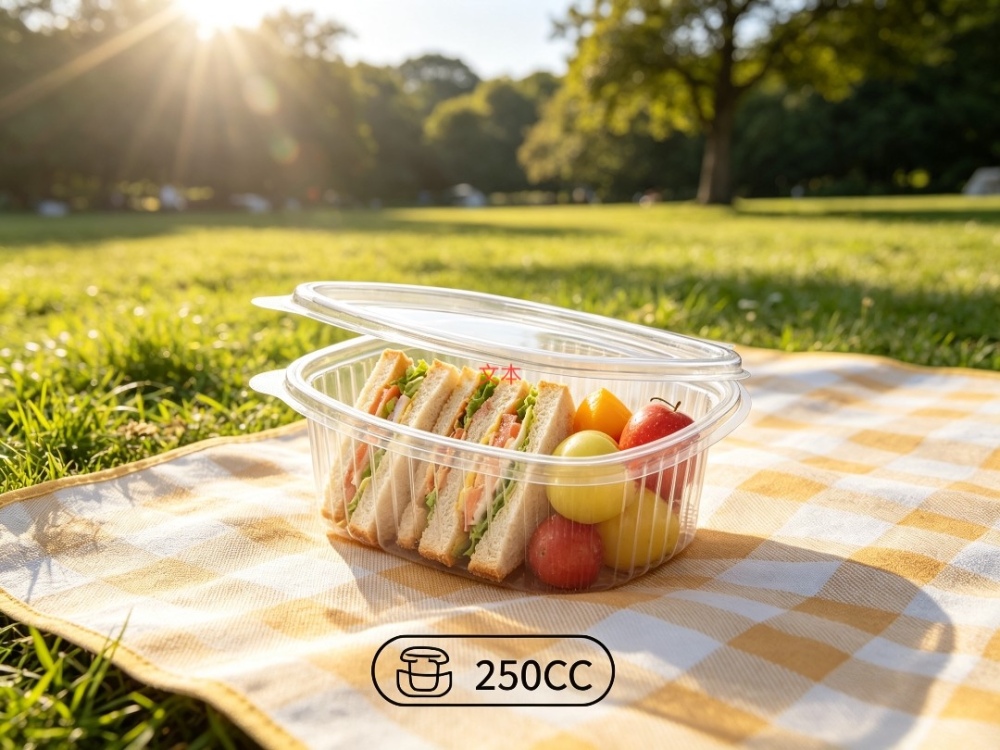 Vaschetta ovale in PET con coperchio 250 cc transparent - 50PZ