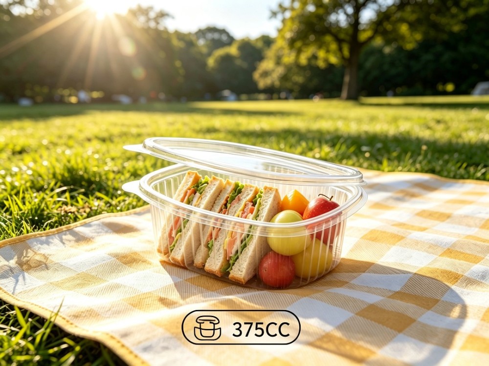 Vaschetta ovale in PET con coperchio 375 cc transparent - 50PZ