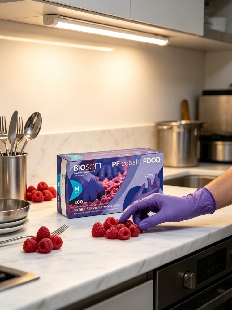 Guanti in nitrile neri senza polvere - tg.M-L-XL -  FOOD - conf.100 pz