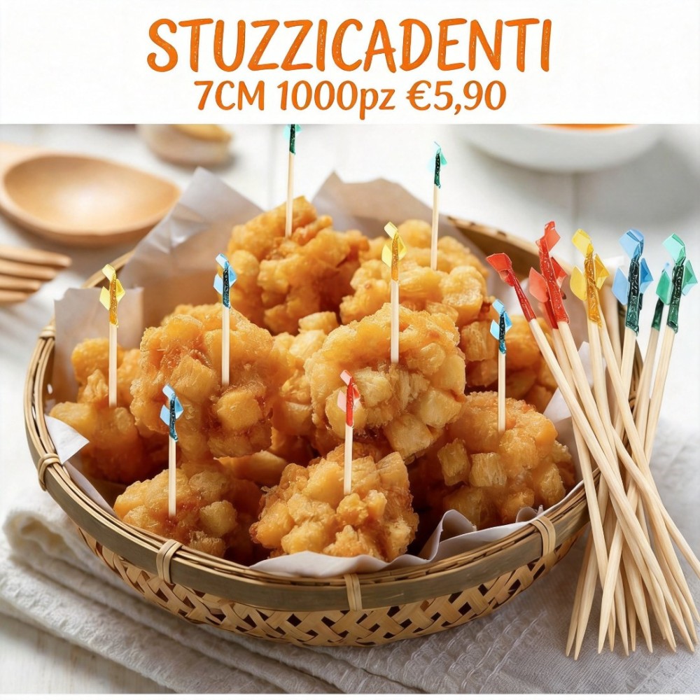 Package 1000 Pezzi Stuzzicadenti con Frange da 7 cm