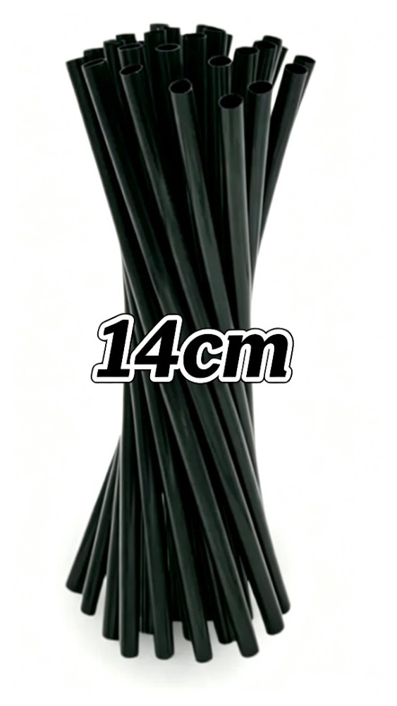 Cannucce 14 cm nere monouso in PLA compostabili 500 pezzi