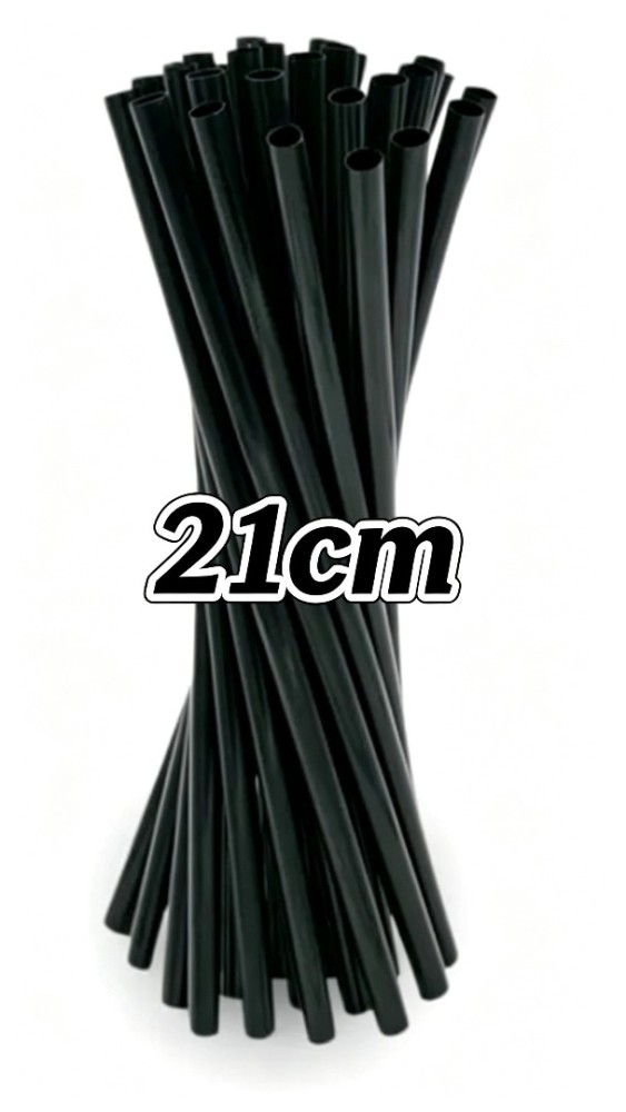 Cannucce 21 cm nere monouso in PLA compostabili 500 pezzi
