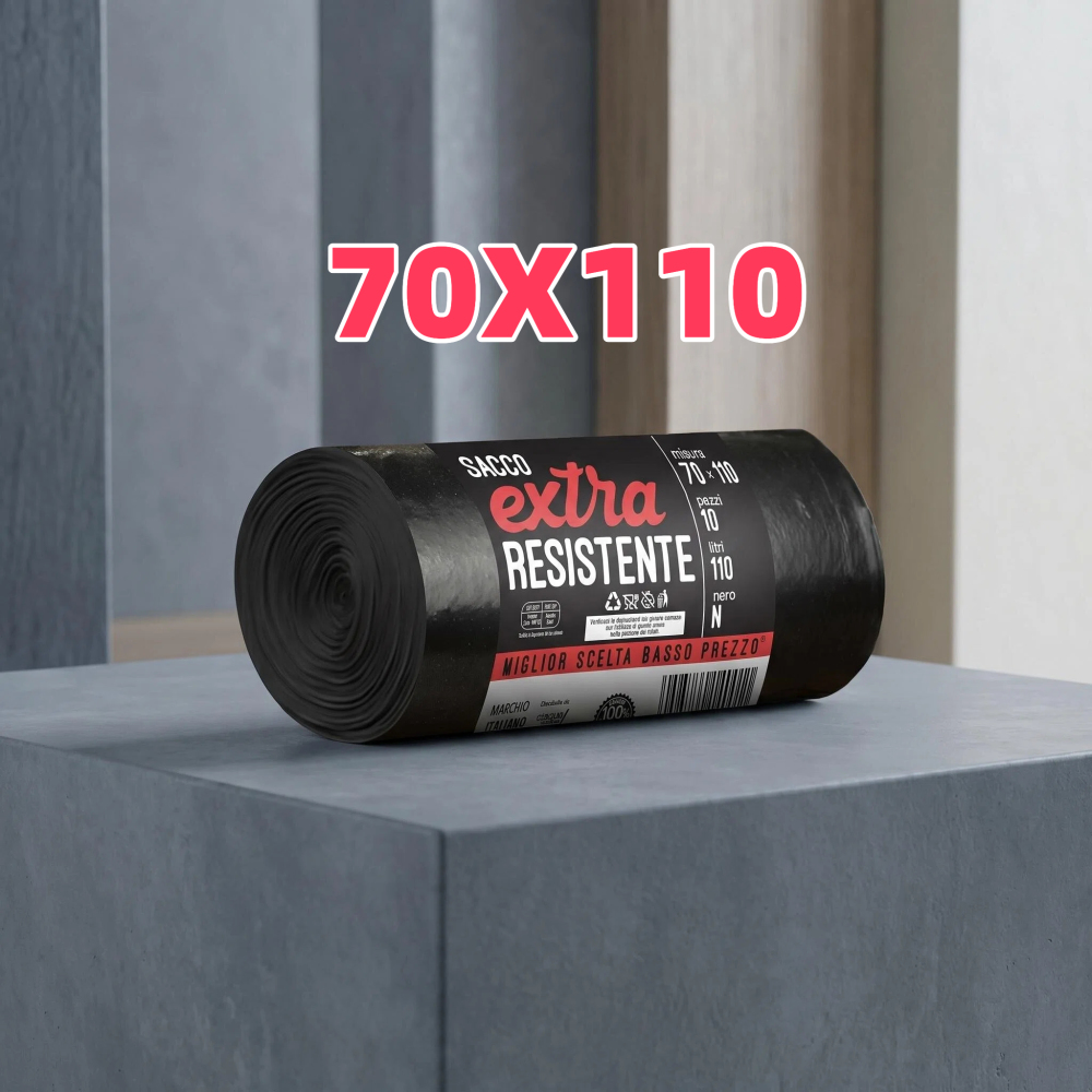 Sacco nero 70x110 10pz 110LT