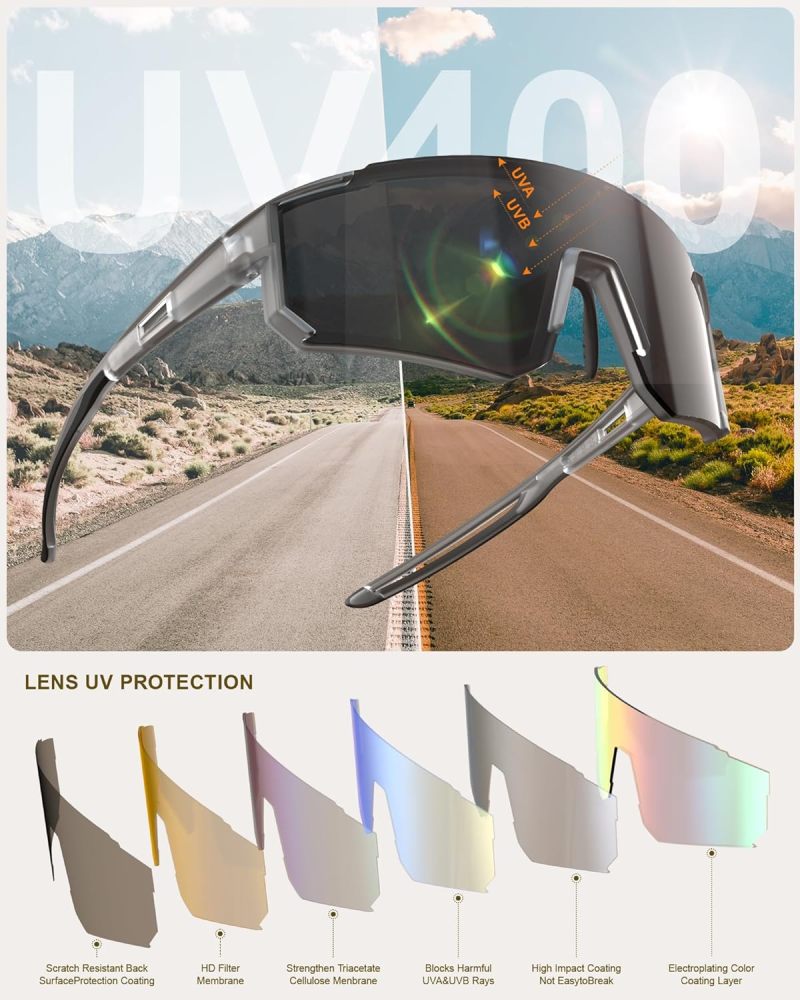 Polarized Sport Sunglasses-Men-Women Running-Sunglasses: Cycling Sun Glasses UV Protection Driving Fishing 3packs