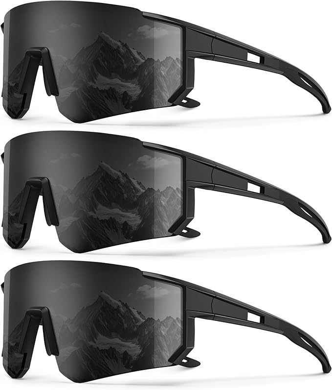 Polarized Sport Sunglasses-Men-Women Running-Sunglasses: Cycling Sun Glasses UV Protection Driving Fishing 3packs