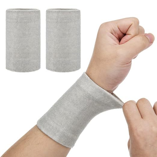 Tankye 1 Pair Compression Wrist Sleeve Nylon Brace Wraps Supports Elastic Wristbands for Wrist Protect Pain Relief in Typing Running Basketball Volleyball Golf Playing (Black)