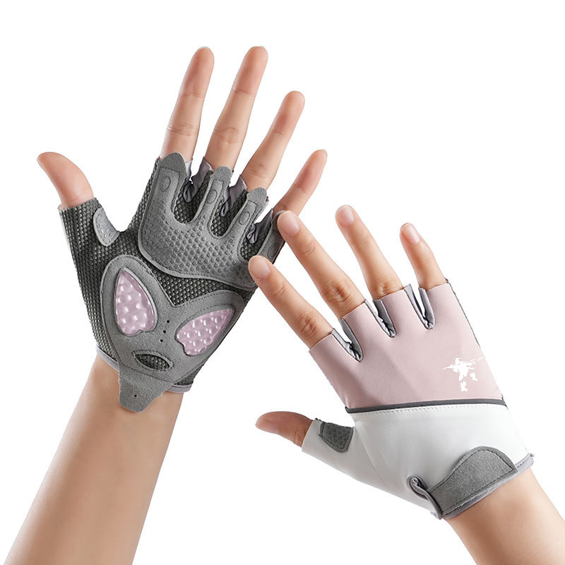 Fitness cycling gloves, outdoor sports training, golf, silicone anti slip, wear-resistant, ice silk, breathable, half finger, men's and women's styles