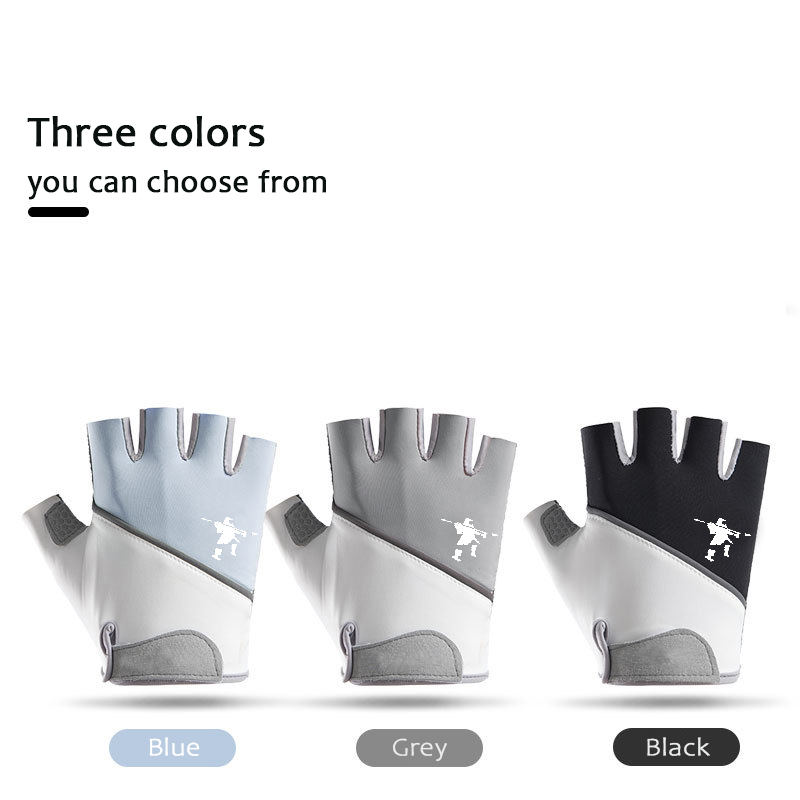 Fitness cycling gloves, outdoor sports training, golf, silicone anti slip, wear-resistant, ice silk, breathable, half finger, men's and women's styles