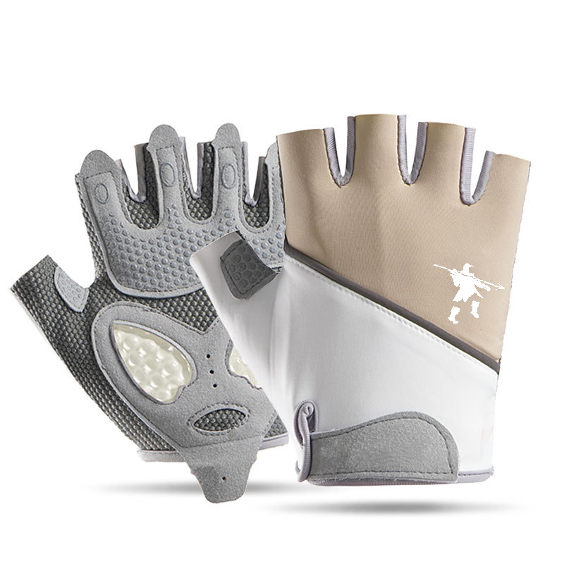 Fitness cycling gloves, outdoor sports training, golf, silicone anti slip, wear-resistant, ice silk, breathable, half finger, men's and women's styles