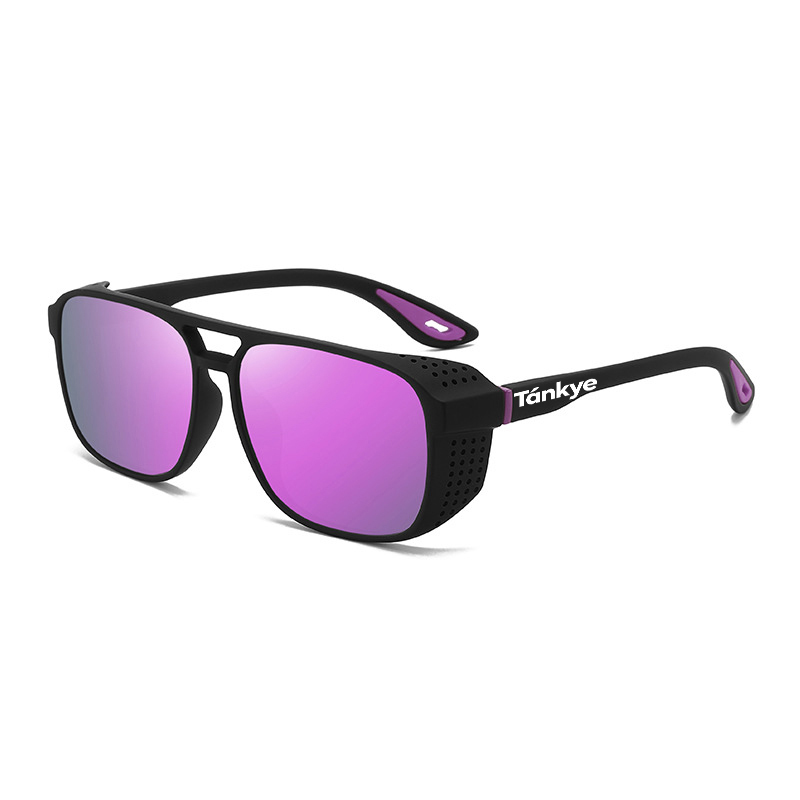 New trendy polarized sunglasses cross-border double beam side hollow sunglasses outdoor men's and women's sports glasses