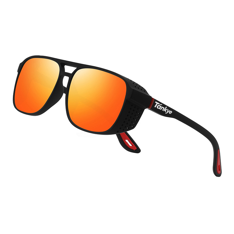 New trendy polarized sunglasses cross-border double beam side hollow sunglasses outdoor men's and women's sports glasses