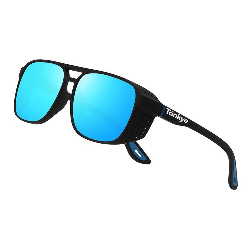 New trendy polarized sunglasses cross-border double beam side hollow sunglasses outdoor men's and women's sports glasses