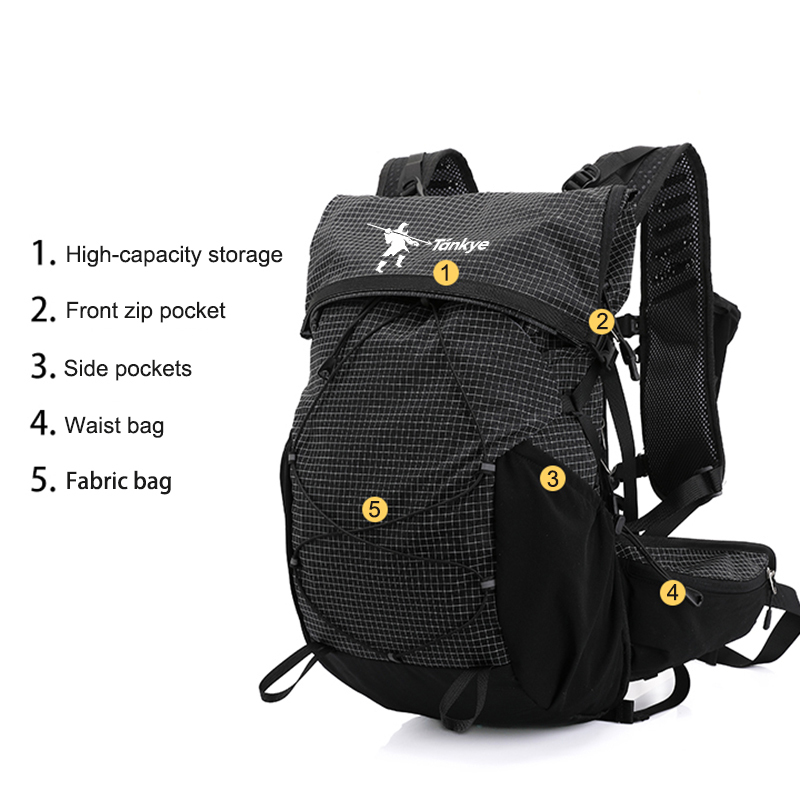 Tankye Hiking Backpack, Waterproof Hiking Daypack with 3L Water Bladder and Rain Cover, Lightweight Travel Camping Backpack for Men Women