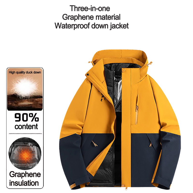 TANKYE outdoor jacket with fleece jacket, assault suit, three in one detachable waterproof and windproof travel suit