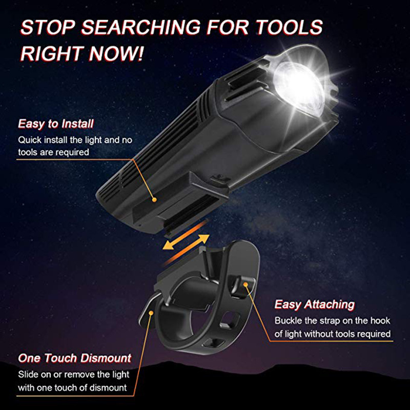 TANKYE Ultra Bright USB Rechargeable Bike Light Set, Powerful Bicycle Front Headlight and Back Taillight, 4 Light Modes, Easy to Install for Men Women Kids Road Mountain Cycling Black