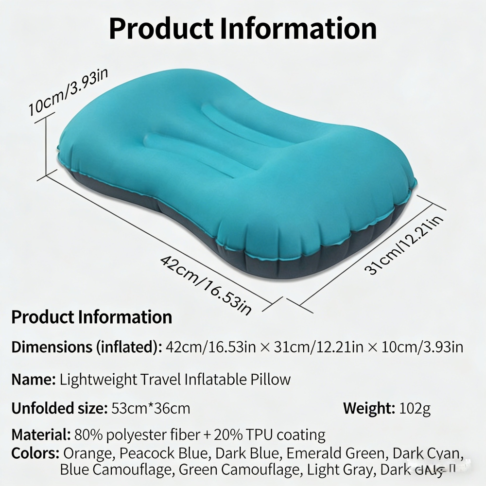 Tankye TPU inflatable pillow, travel portable folding pillow, air-blowing inflatable pillow, outdoor soft adult waist pillow, inflatable pillow
