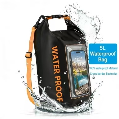 Tankye  Outdoor multifunctional waterproof bucket bag 5L waterproof bag swimming diagonal cross bag PVC mobile phone waterproof bag