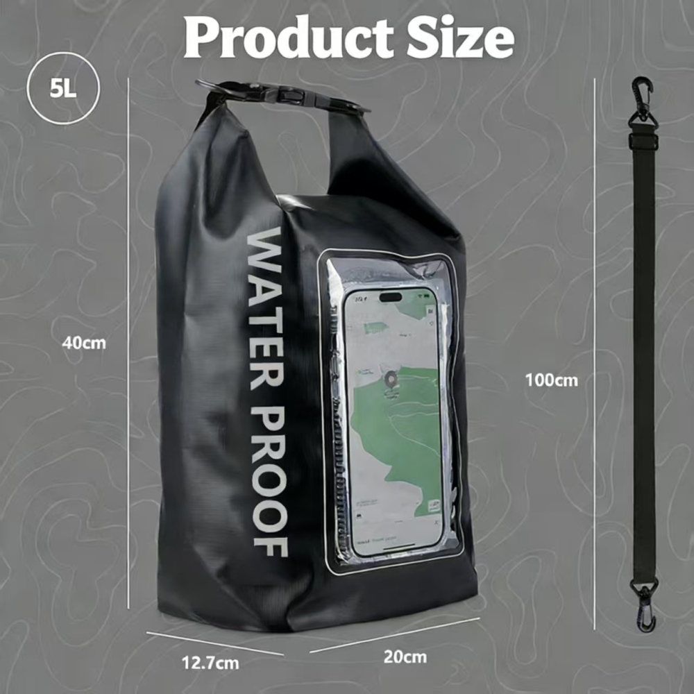 Tankye  Outdoor multifunctional waterproof bucket bag 5L waterproof bag swimming diagonal cross bag PVC mobile phone waterproof bag