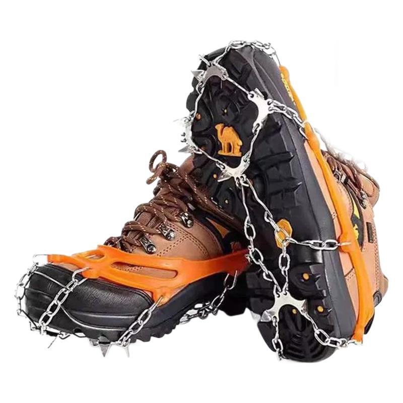 Tankye Outdoor 10-tooth ice crampon anti-slip shoe cover with bottom nail chain, suitable for both men and women, for outdoor snowy and icy areas, anti-slip ice crampons
