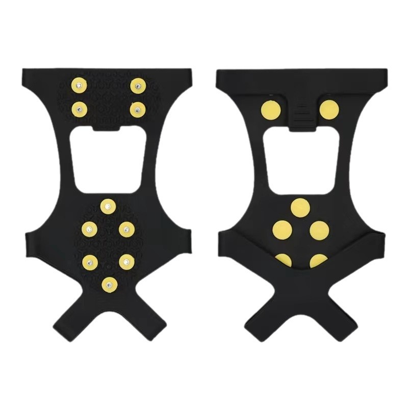 Tankye  Ice crampons anti-slip shoe covers shoe sole gadget for snowy terrain ice grip lightweight shoes with spikes, chain laces, for hiking, ten teeth, winter outdoor use