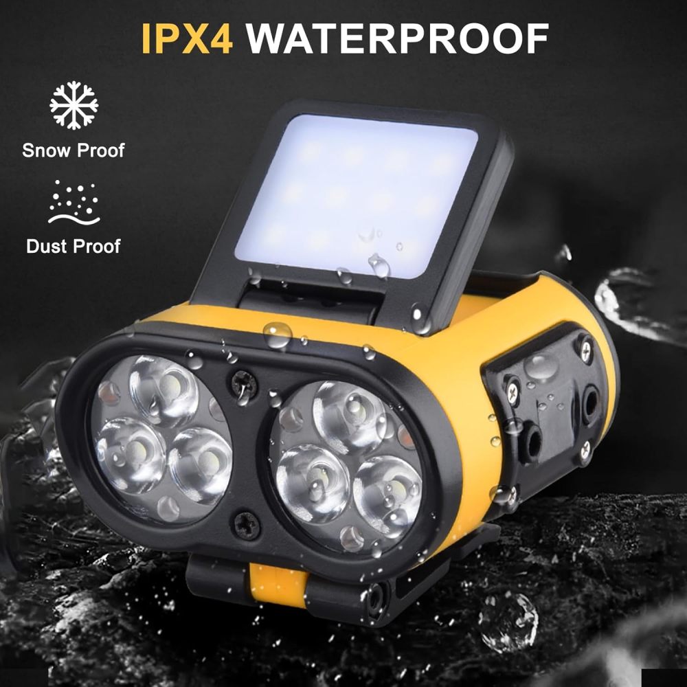 Rechargeable LED Induction Headlamp Waterproof Dual Light Source Head Mounted Flashlight Portable Outdoor Camping Fishing Running Super Bright Head Light