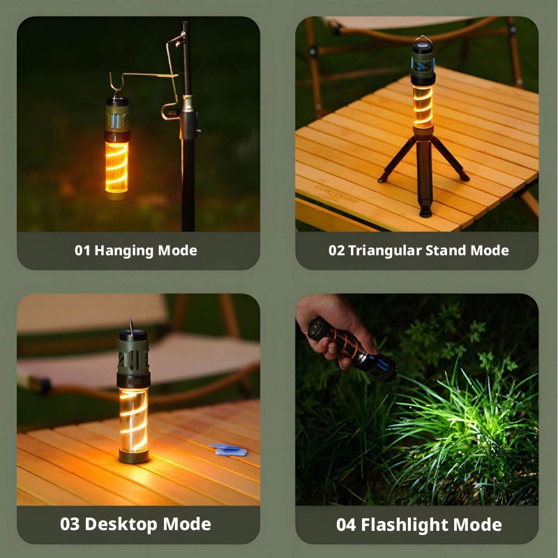 Outdoor LED multi-functional mosquito repellent camping lamp with Type-C charging and portable magnetic tripod tent ambient light