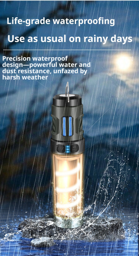 Outdoor LED multi-functional mosquito repellent camping lamp with Type-C charging and portable magnetic tripod tent ambient light