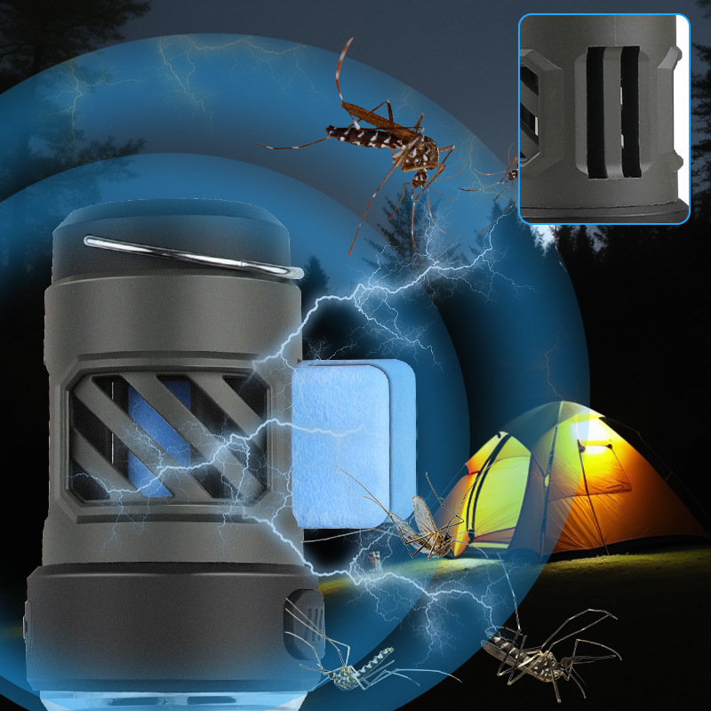 Outdoor LED multi-functional mosquito repellent camping lamp with Type-C charging and portable magnetic tripod tent ambient light