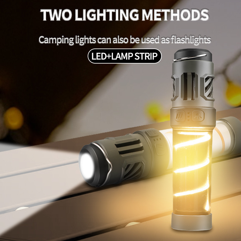 Outdoor LED multi-functional mosquito repellent camping lamp with Type-C charging and portable magnetic tripod tent ambient light