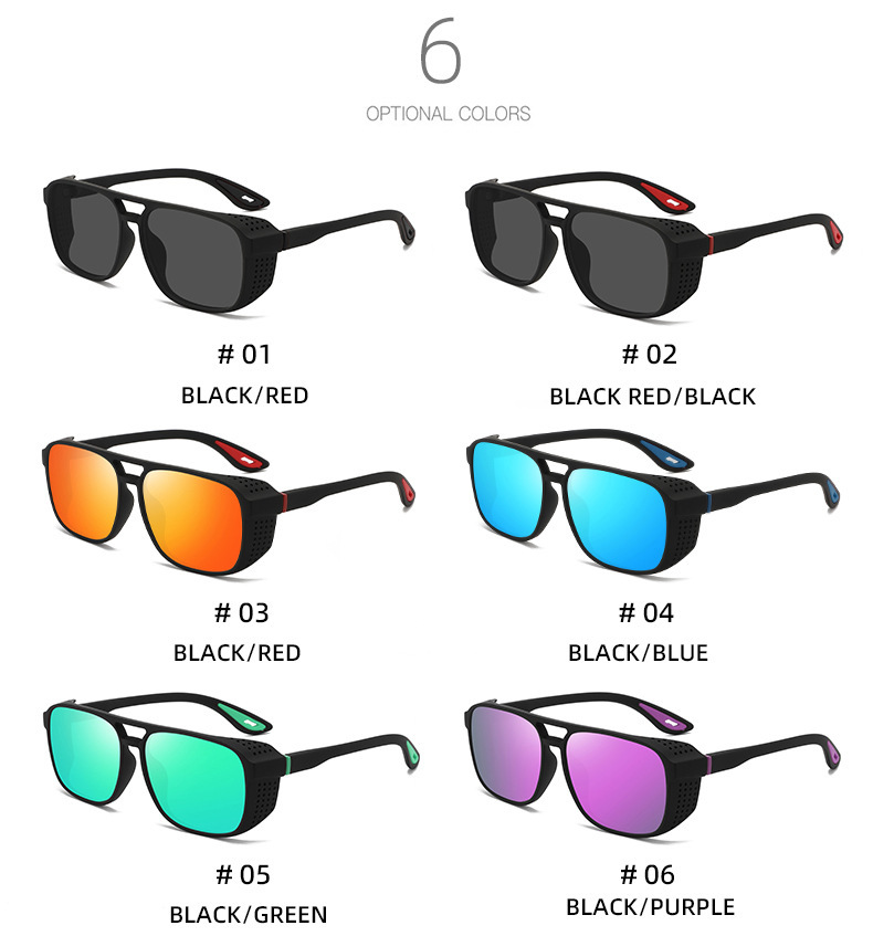 Men's and Women's Universal Polarized Sports Sunglasses - Double Bridge Side Hollow Design - UV400 Protection - Fashionable for Driving and Outdoor Activities