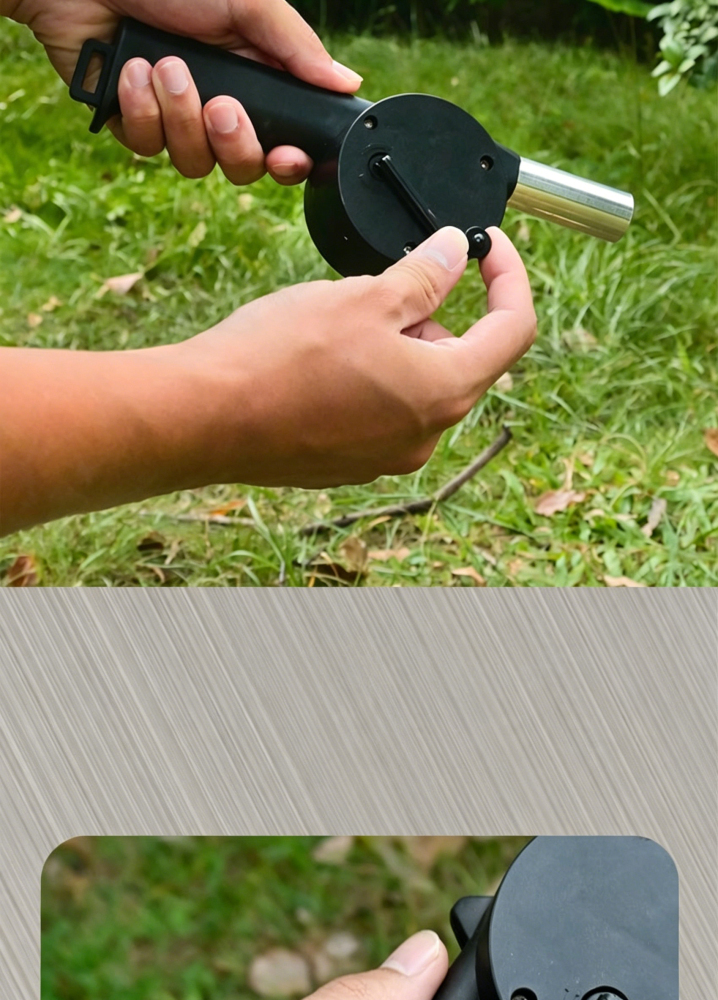 Outdoor manual bellows barbecue tool, portable blower, fireplace fan, hand-cranked fire‑starter, hand‑crank camping fire‑starter.