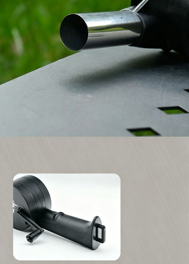 Outdoor manual bellows barbecue tool, portable blower, fireplace fan, hand-cranked fire‑starter, hand‑crank camping fire‑starter.