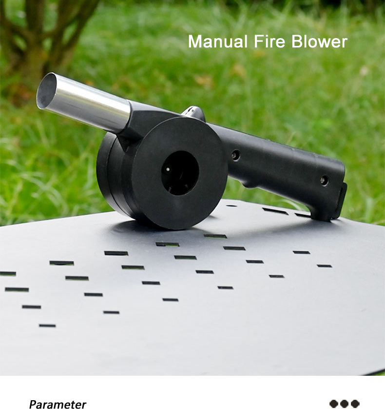 Outdoor manual bellows barbecue tool, portable blower, fireplace fan, hand-cranked fire‑starter, hand‑crank camping fire‑starter.