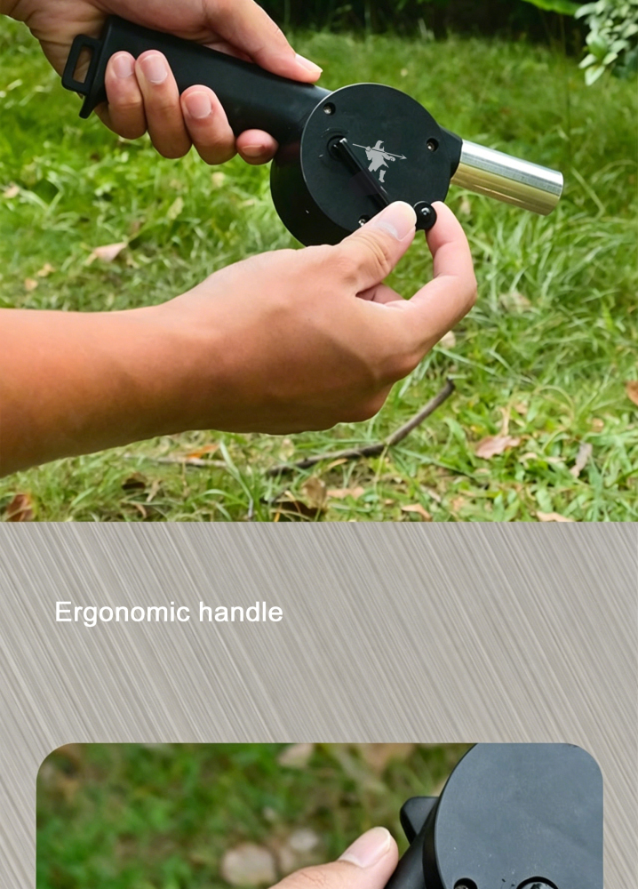 Outdoor manual bellows barbecue tool, portable blower, fireplace fan, hand-cranked fire‑starter, hand‑crank camping fire‑starter.
