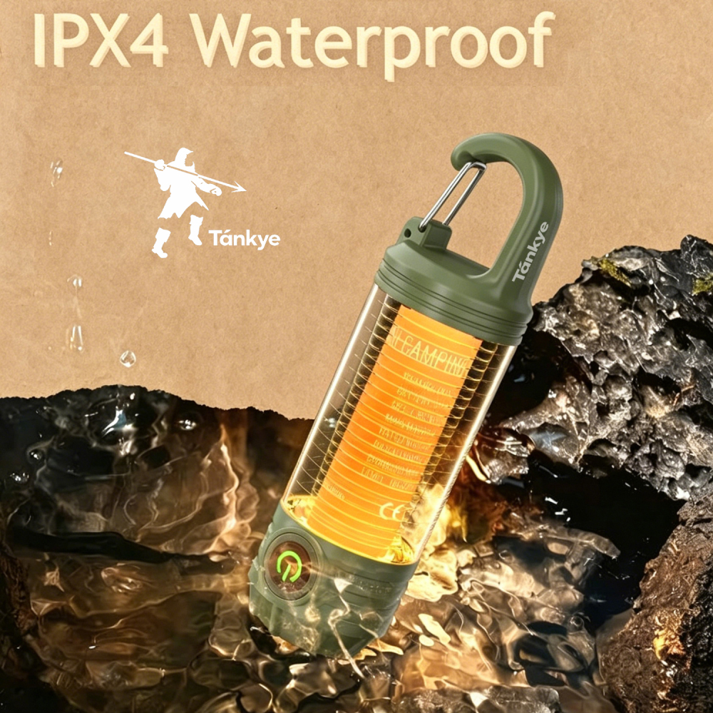 TANKYE 2026 New Year's Gift Flamix 2-in-1 LED Camping Lantern & Flashlight Rechargeable with 6 Modes IPX4 Waterproof Compact Design for Hurricane Hiking Home Emergency
