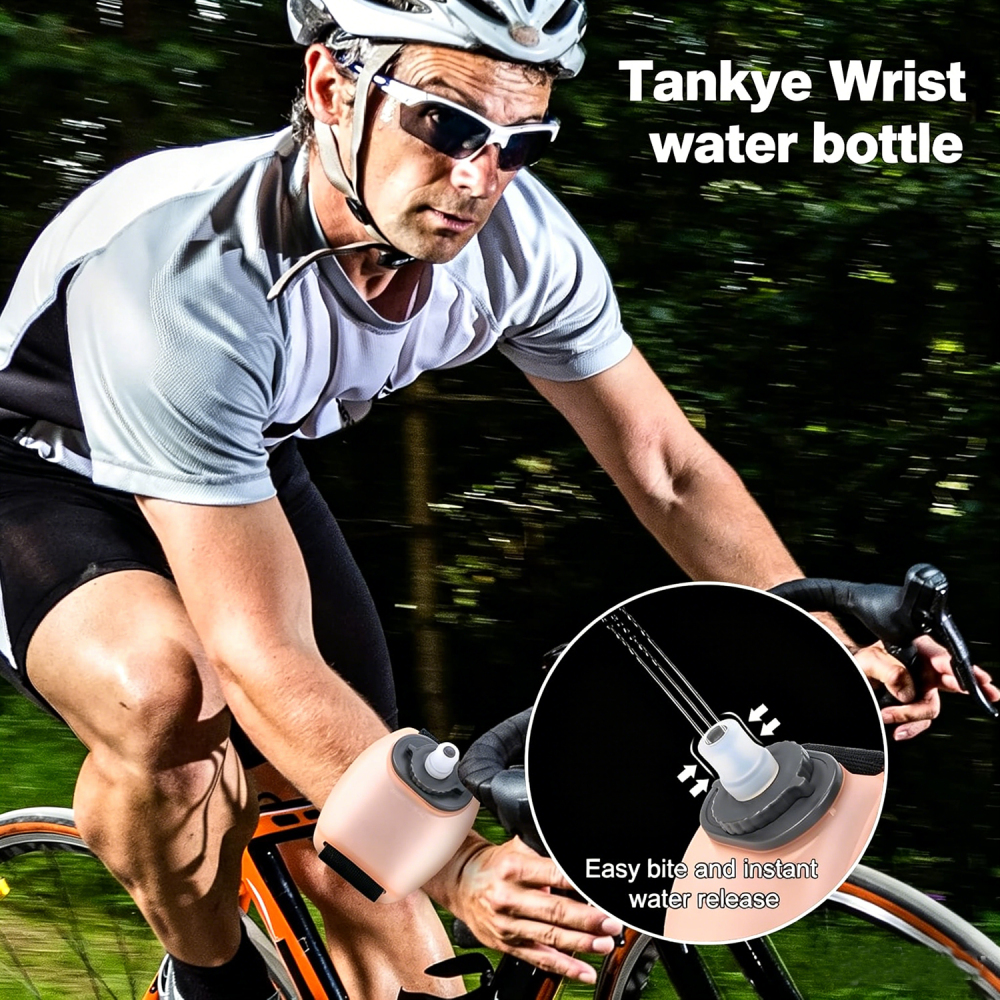 Outdoor fitness cycling wrist water bottle, running portable silicone water bottle, sports cup, arm-mounted water bottle