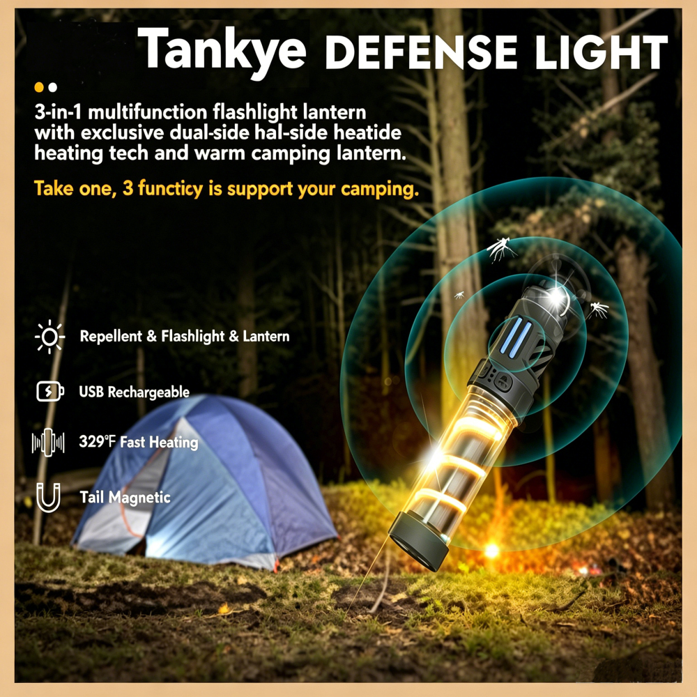 Outdoor LED multi-functional mosquito repellent camping lamp with Type-C charging and portable magnetic tripod tent ambient light