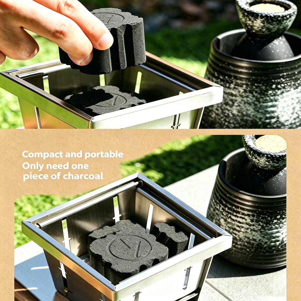 Tankye pocket Grill, Charcoal Grill, Portable BBQ Stove, Mini Barbecue Plate, Fast Heating BBQ Grill,  Outdoor Cooking