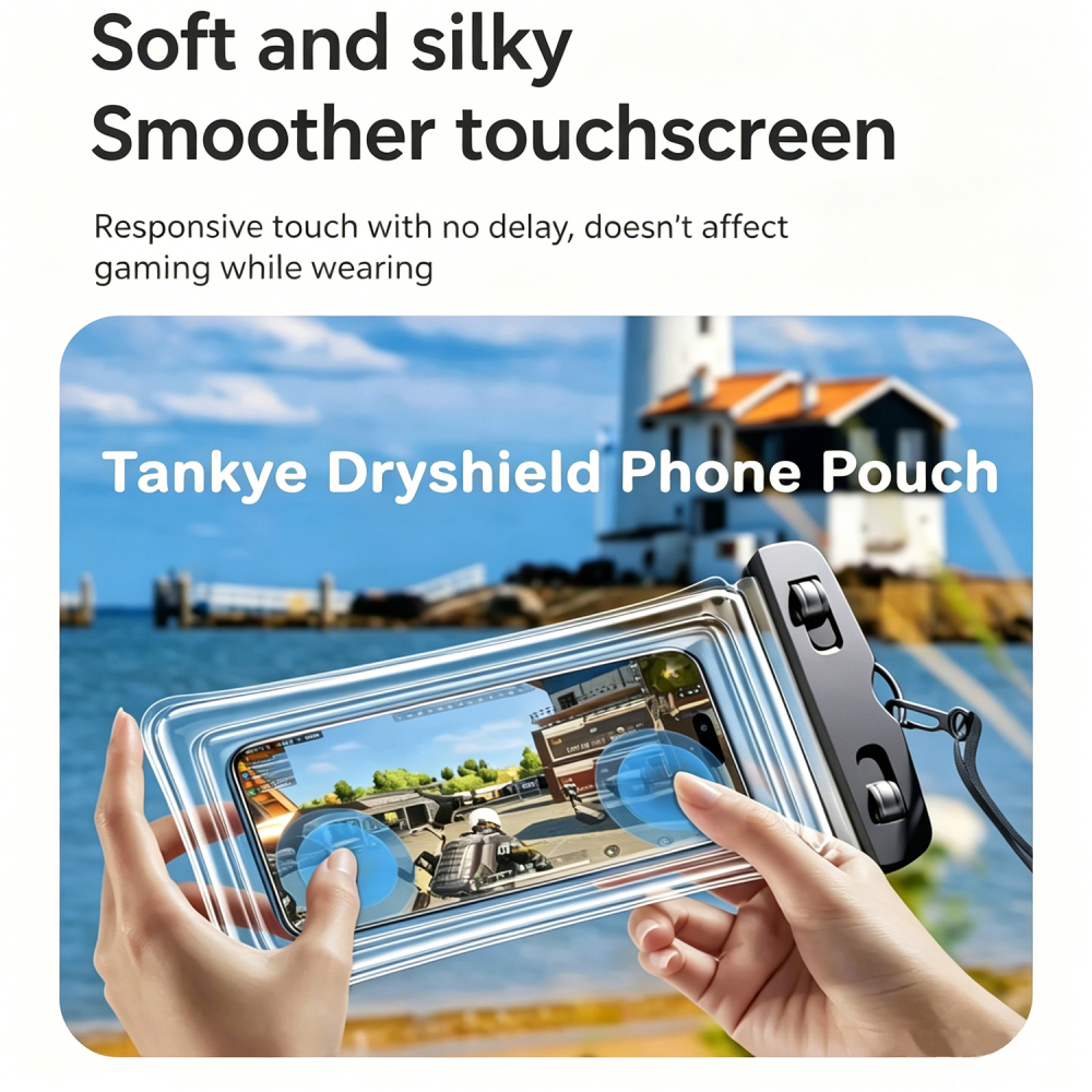 Tankye Dryshield Phone Pouch Waterproof Phone Pouch, with Interior Card Pocket, Large Waterproof Phone Case for iPhone 17 16 15 14 Pro Max, IPX8 Lightweight Cellphone Dry Bag, Beach Cruise Ship Essential