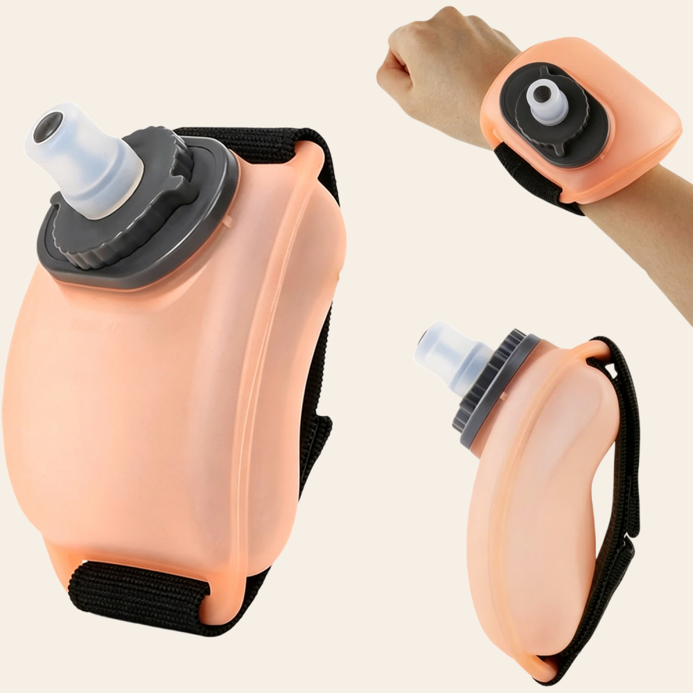 Outdoor fitness cycling wrist water bottle, running portable silicone water bottle, sports cup, arm-mounted water bottle