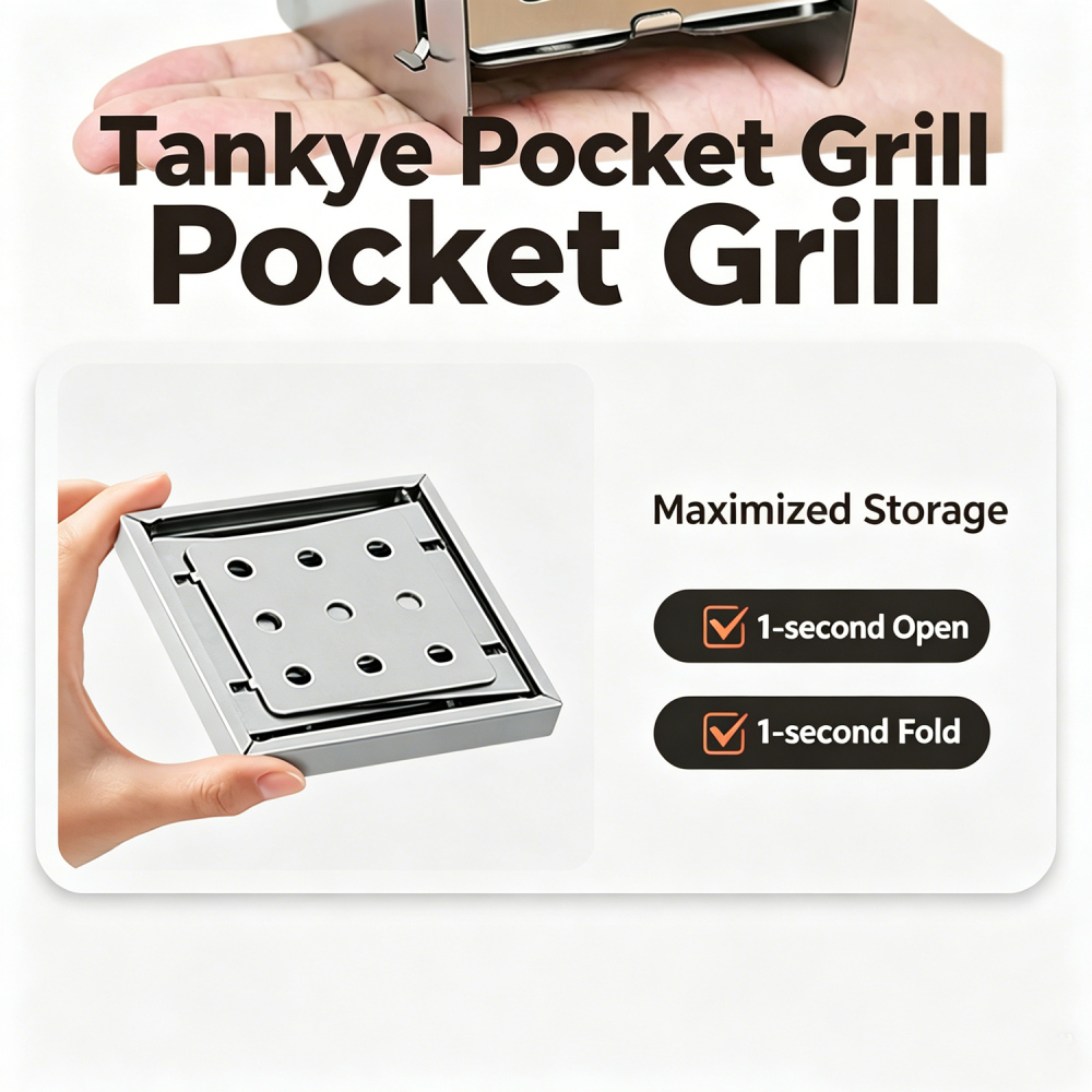 Tankye pocket Grill, Charcoal Grill, Portable BBQ Stove, Mini Barbecue Plate, Fast Heating BBQ Grill,  Outdoor Cooking