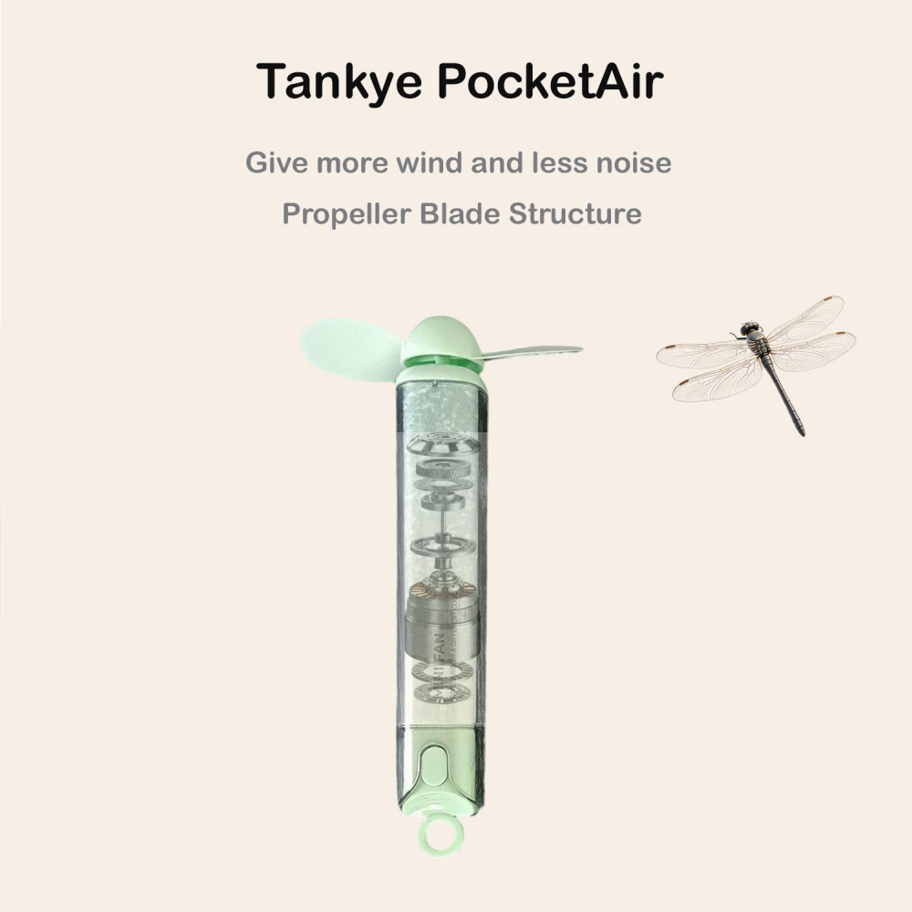 Tankye PocketAir Dragonfly Portable Fan Mini Handheld Fan, Cute Pocket Personal Fan, USB-C Rechargeable Travel Fan ,  Summer Essentials,Summer Gift for Her