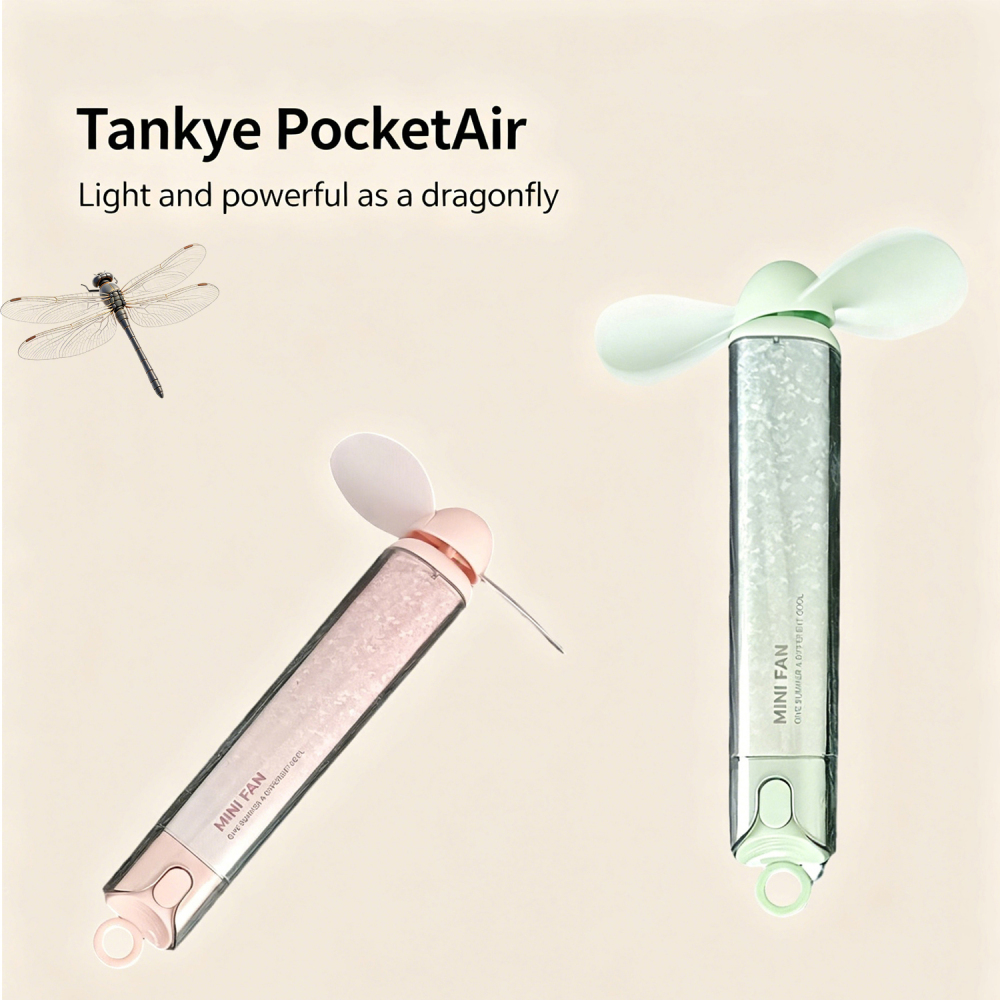 Tankye PocketAir Dragonfly Portable Fan Mini Handheld Fan, Cute Pocket Personal Fan, USB-C Rechargeable Travel Fan ,  Summer Essentials,Summer Gift for Her