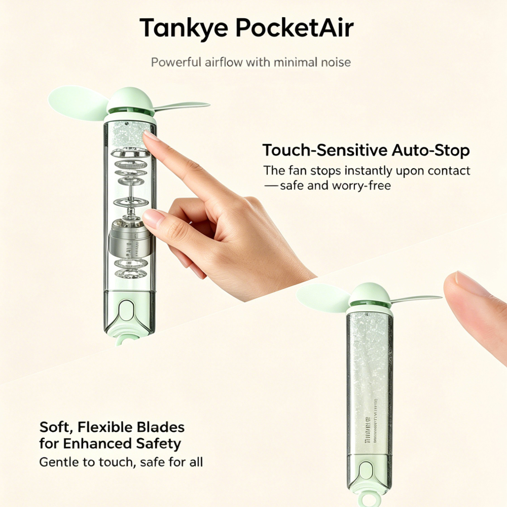 Tankye PocketAir Dragonfly Portable Fan Mini Handheld Fan, Cute Pocket Personal Fan, USB-C Rechargeable Travel Fan ,  Summer Essentials,Summer Gift for Her